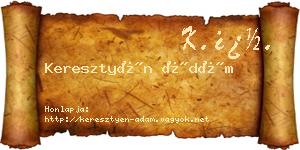 Keresztyén Ádám névjegykártya
